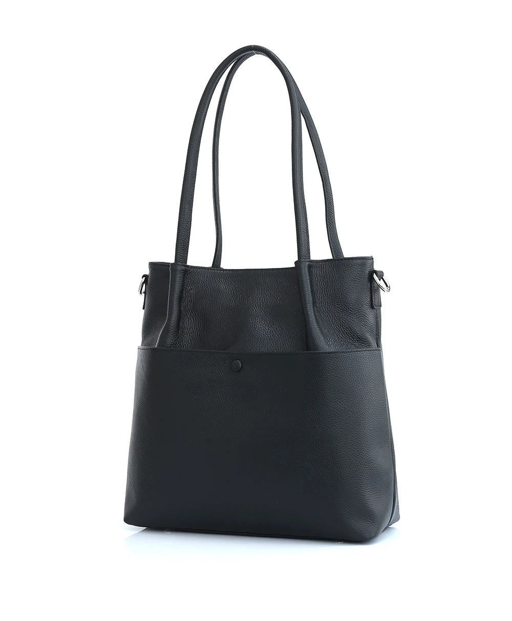 Genuine Leather New Simple Bucket Shoulder Bag Large Capacity Shopper Women Luxury