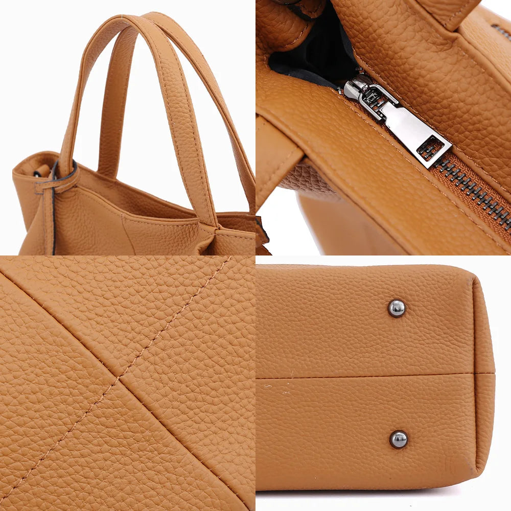 Soft Genuine Leather Handbag Women's Shoulder Bag Fashion Casual Design Shopper Crossbody