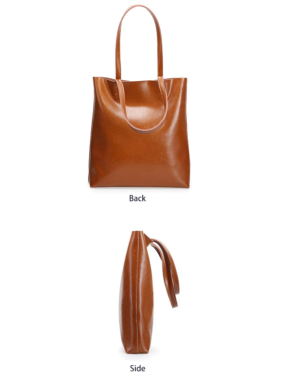 100% Genuine Leather Vintage Women Shoulder Bag High Quality