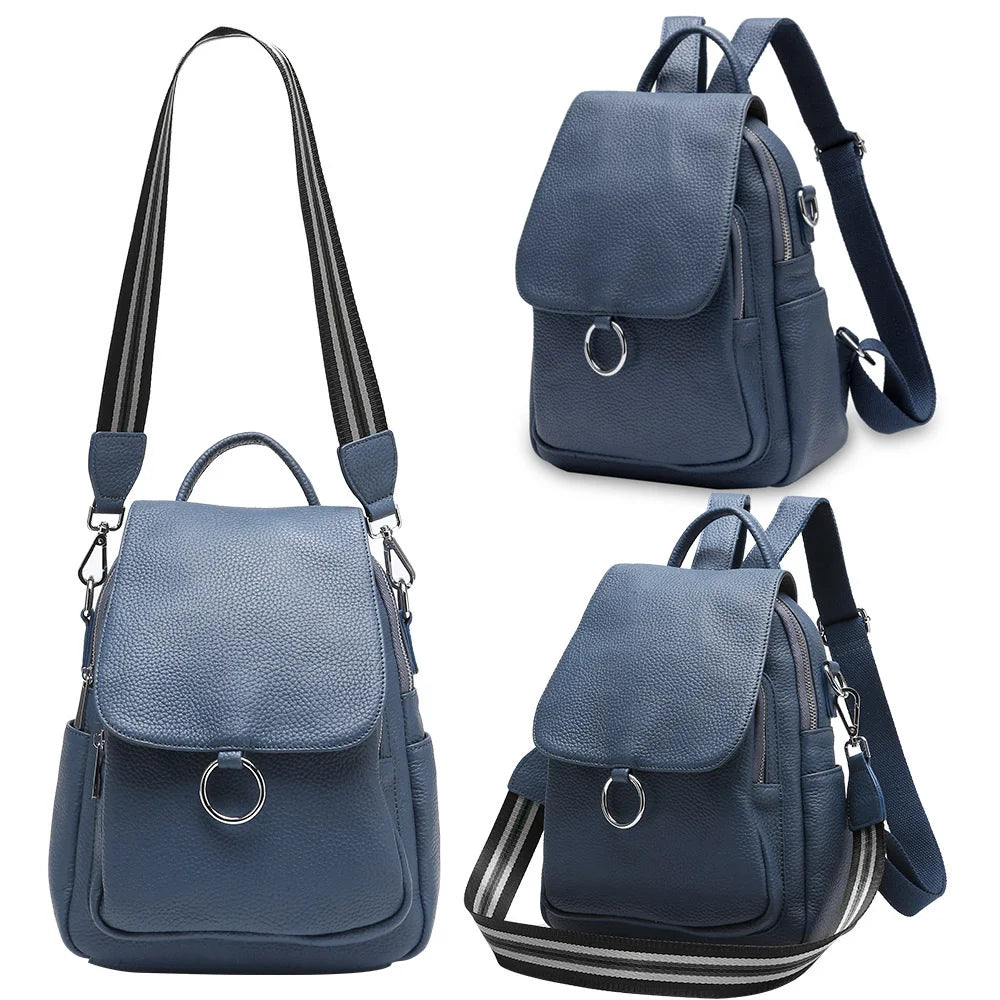 New Fashion Women Backpack 100% Genuine Leather Daily Casual