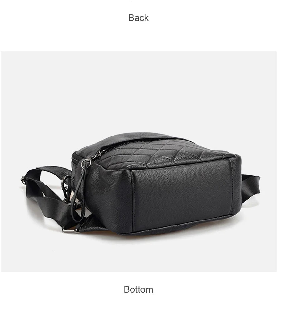 100% Genuine Leather Fashion Women Backpack Knapsack Casual