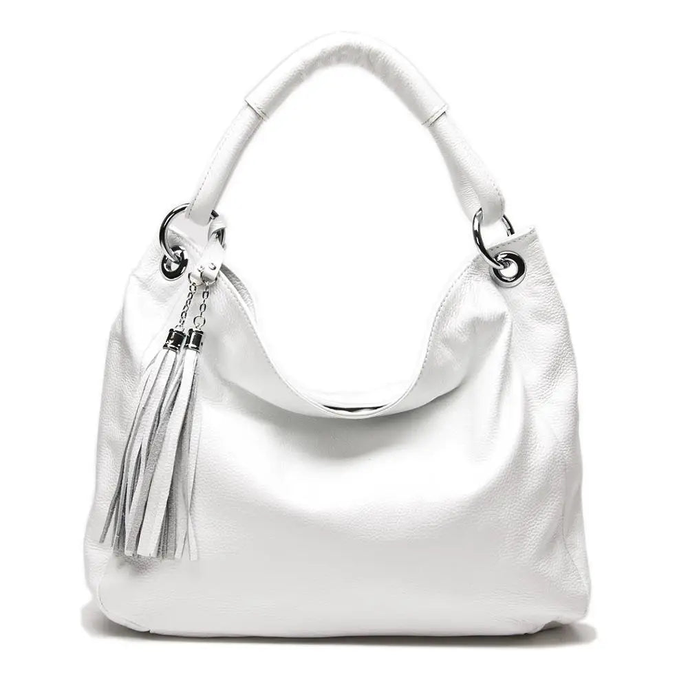 Bag 100% Soft Genuine Leather Tassel Women's Handbag Shoulder Satchel Crossbody Purse