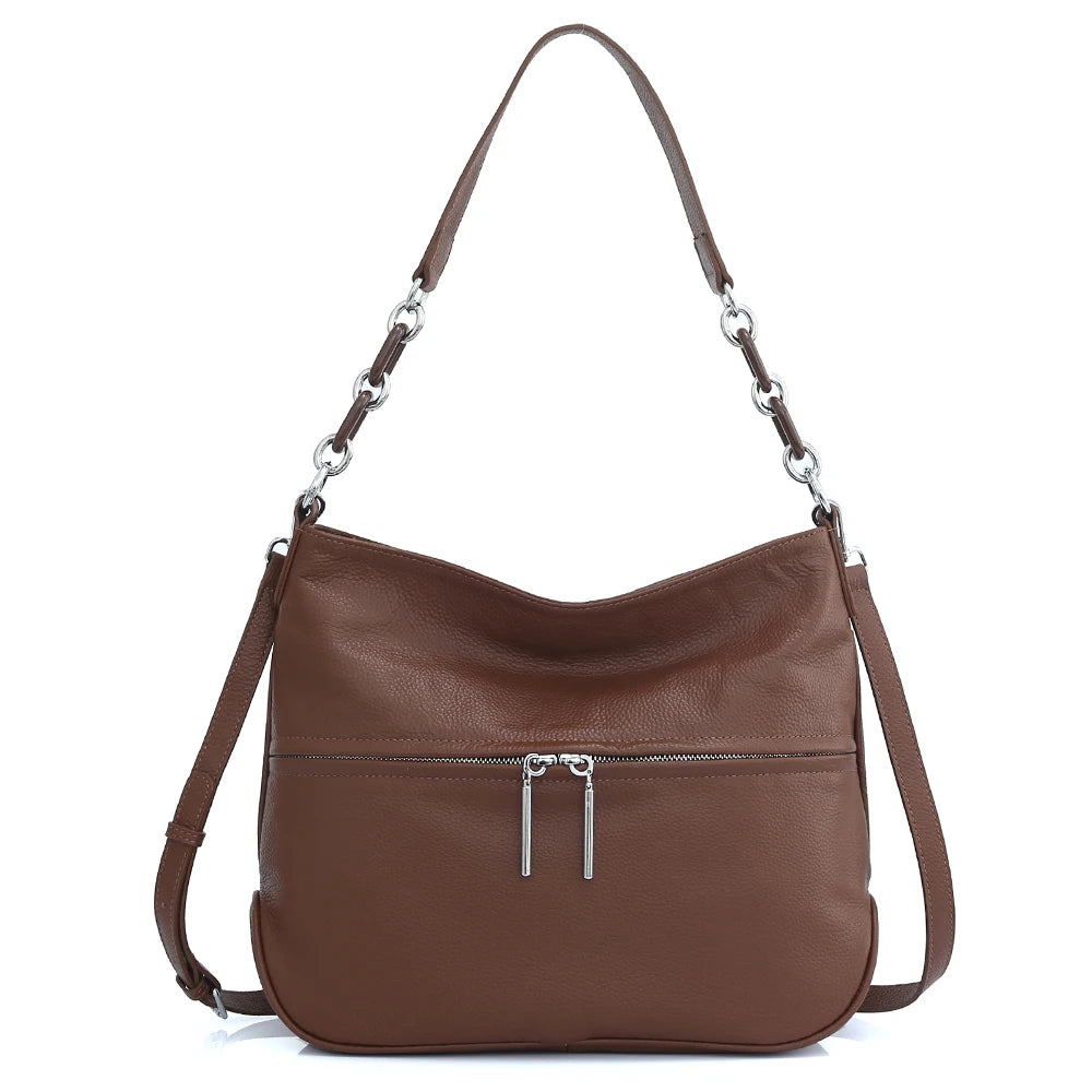 Women's shoulder bag made of genuine leather