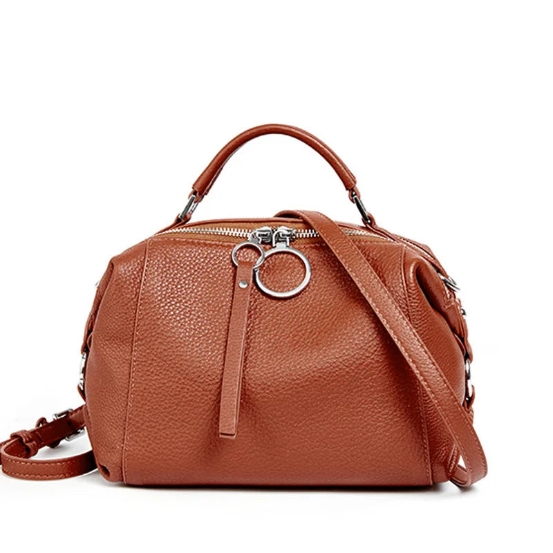 Women's Handbag Genuine Leather Cowhide Cross Body Bags Ladies Shoulder Top Handle Satchel