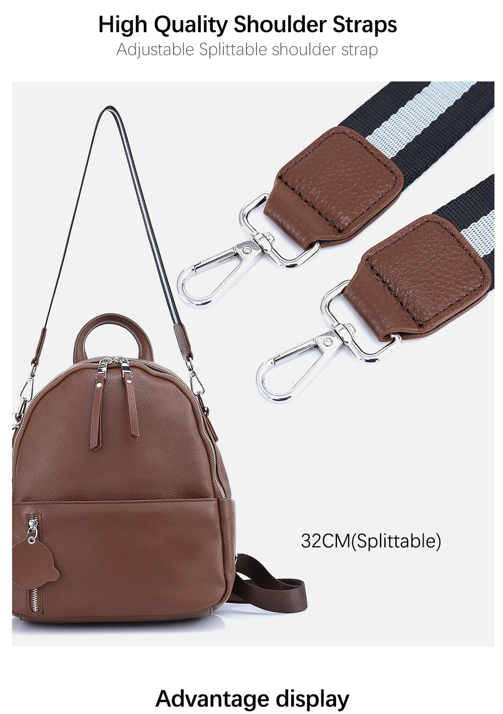 Soft Cowhide Leather Backpack  New Classic Fashion Design Rucksack Simple Casual