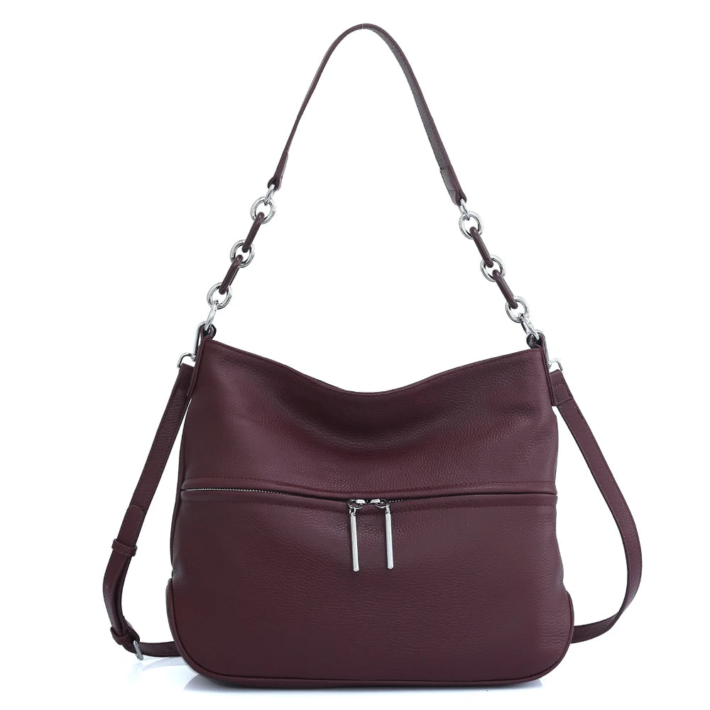 Women's shoulder bag made of genuine leather