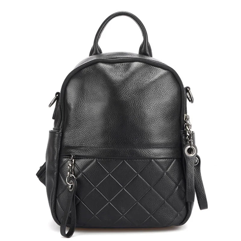 100% Genuine Leather Fashion Women Backpack Knapsack Casual