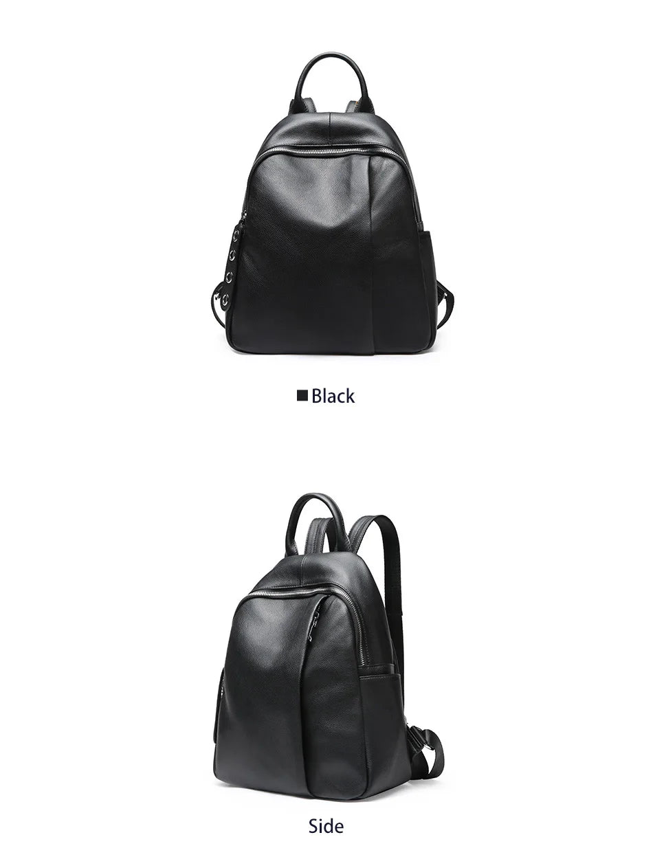 Anti-theft Design Women Backpack 100% Genuine Leather Classic
