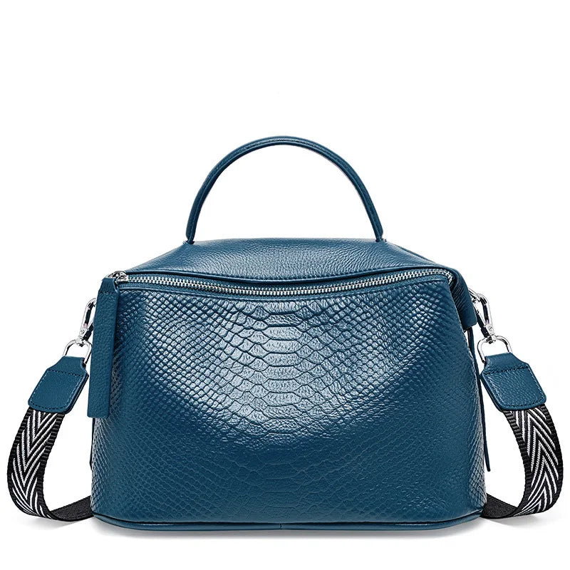 Crocodile Pattern Women Tote Handbag Made Of Genuine Leather Daily Casual Crossbody Shoulder