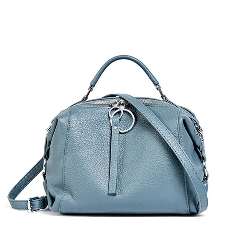 Women's Handbag Genuine Leather Cowhide Cross Body Bags Ladies Shoulder Top Handle Satchel