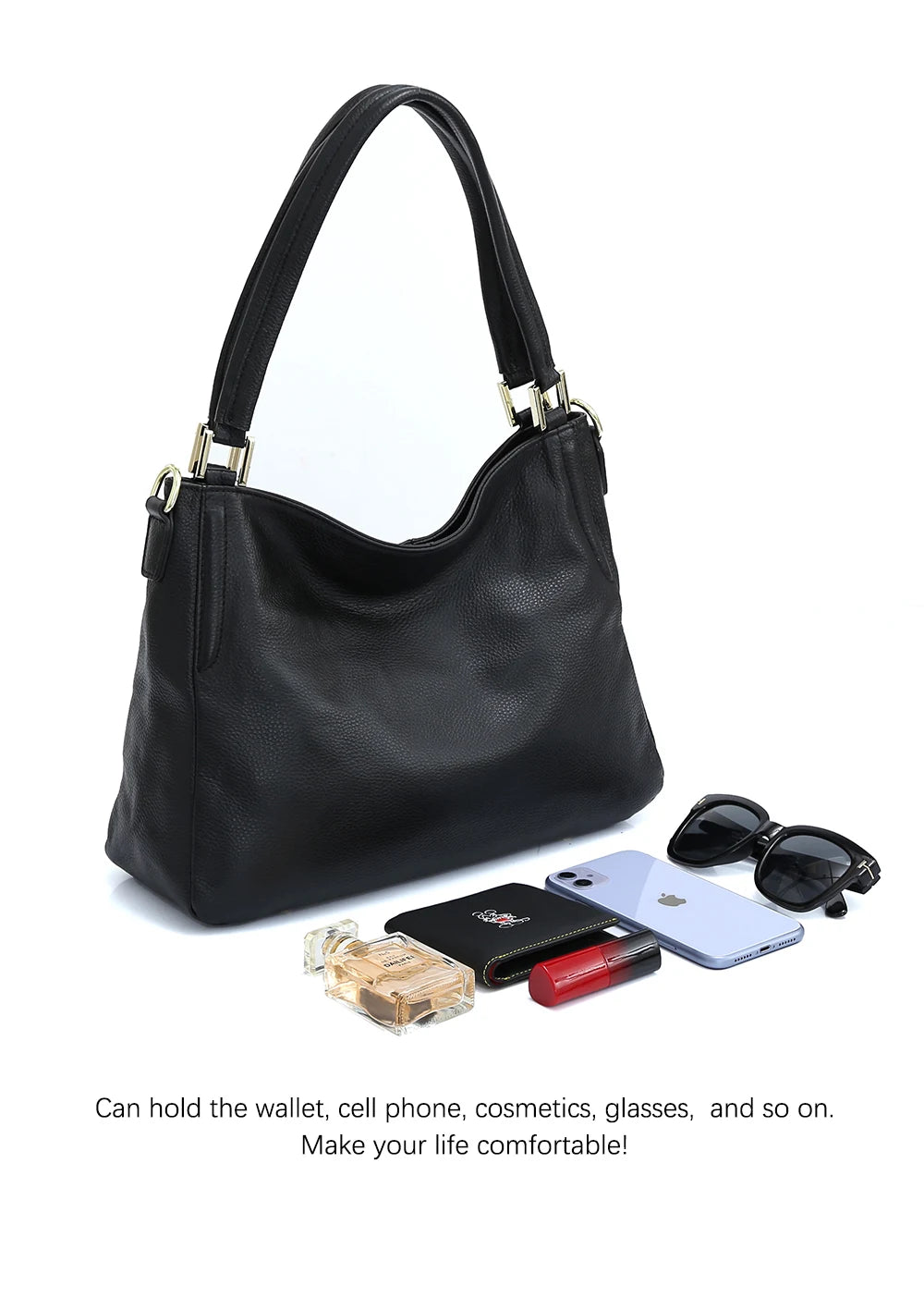 Genuine Leather Handbag Female Classic Simple Casual Tote Bag Retro High Quality