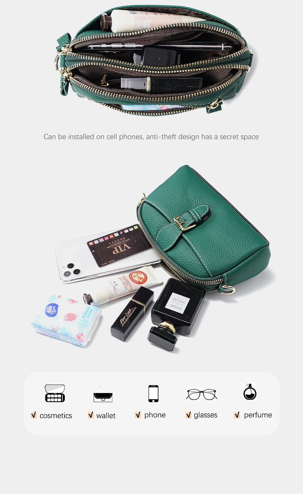Women Wristlets Bags Female Purse 100% Genuine Leather High Quality Small Bag