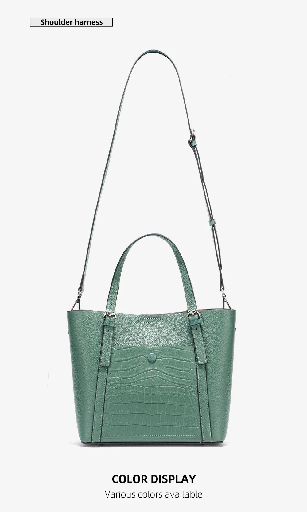 Soft Genuine Leather Women's Tote Bag Handbag Elegant Large Capacity Shopper Bag