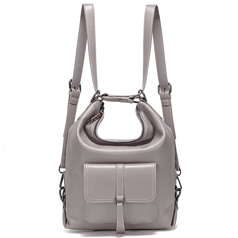 Stylish Women Shoulder Bag 100% Genuine Leather Large Capacity Handbag Multifunction