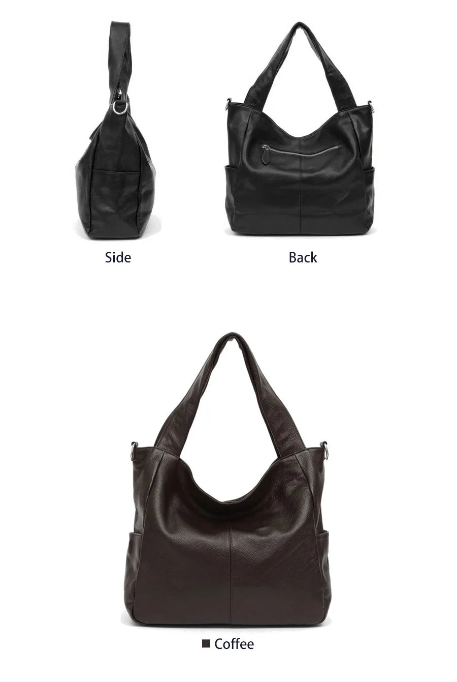 Genuine Leather Women Tote Handbag Large Capacity Shoulder Bag