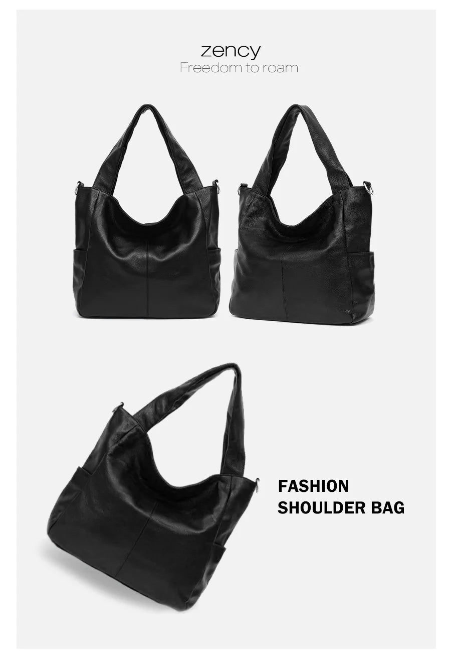 Genuine Leather Women Tote Handbag Large Capacity Shoulder Bag