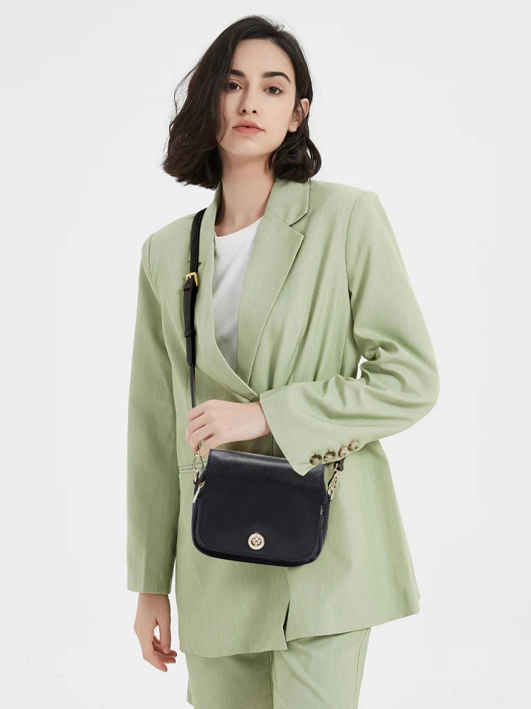 Women Soft Leather Elegant Small Handbags Roomy Crossbody Bag High Quality Vintage Hardware