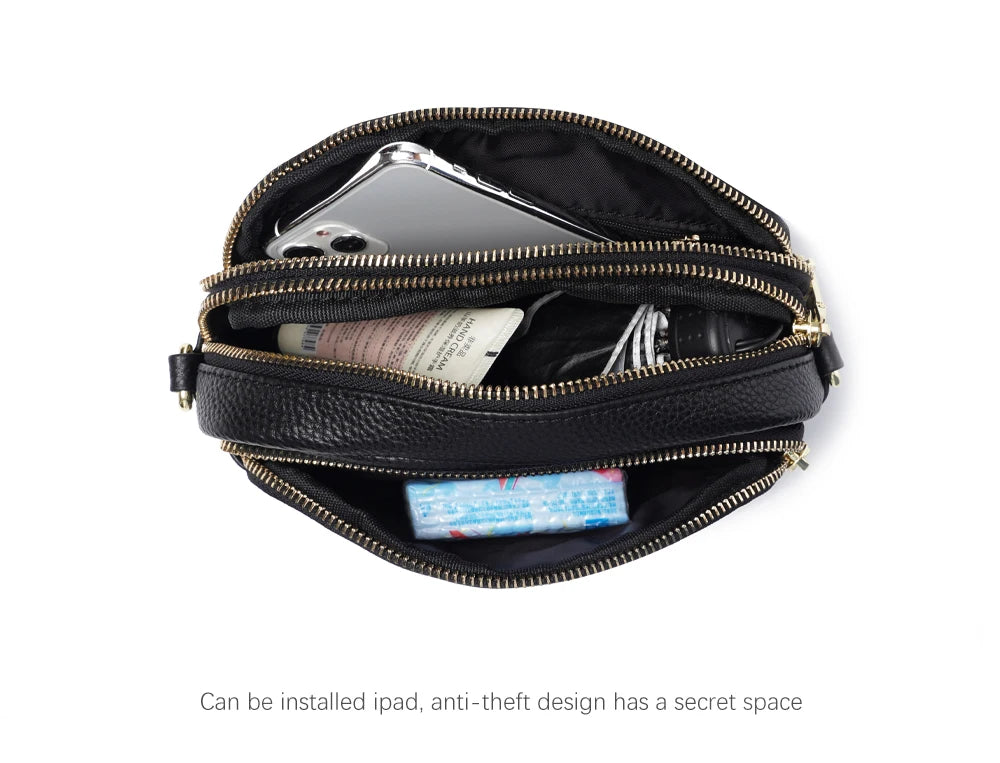 Women Soft Leather Elegant Small Handbags Roomy Crossbody Bag High Quality Vintage Hardware