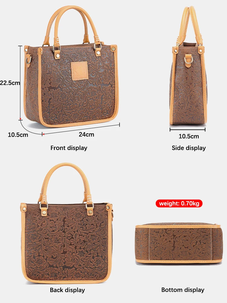 Women Shoulder Bag Genuine Leather High Quality Designer Embossing Bag Crossbody