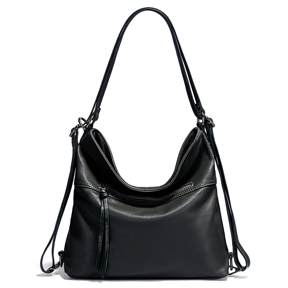 Fashion Women Shoulder Bag 100% Genuine Leather Large Capacity Designer Handbag Hobo