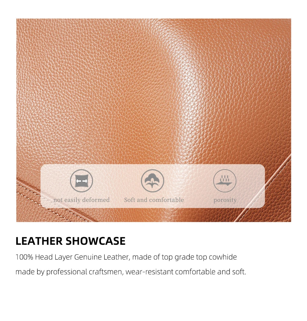 Genuine Leather Women's Tote Handbag Large Shoulder Bag Functional Shopping Bag