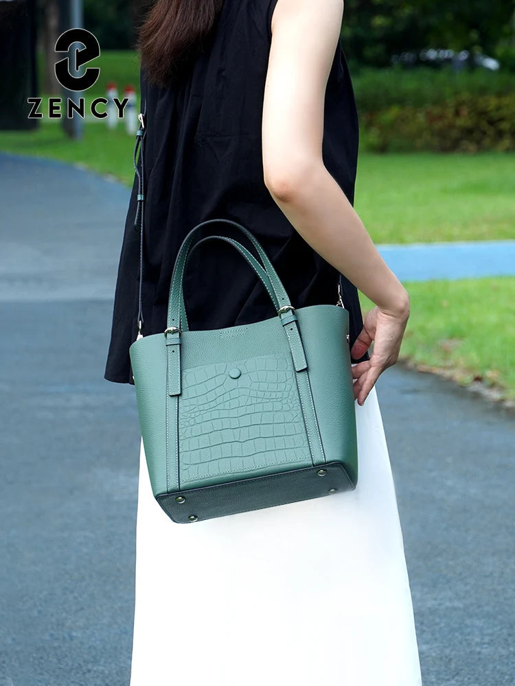 Soft Genuine Leather Women's Tote Bag Handbag Elegant Large Capacity Shopper Bag