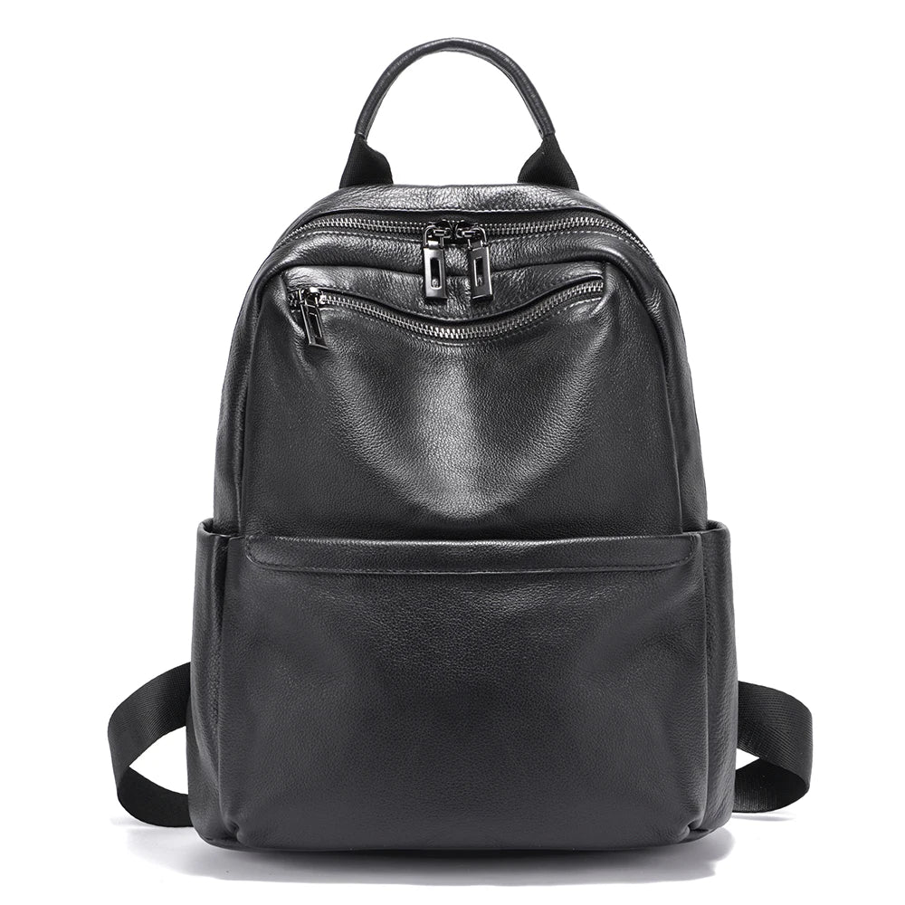 Women's Soft Leather Backpack Genuine Large Capacity Travel Rucksack Knapsack