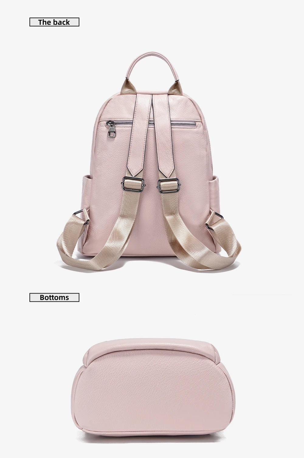 Women's Soft Leather Backpack Genuine Large Capacity Travel Rucksack Knapsack