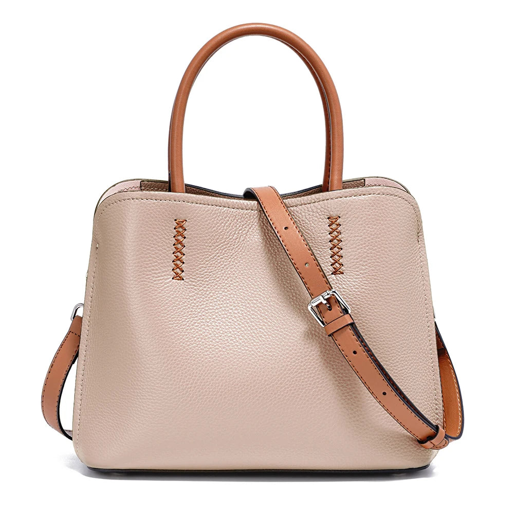Women's Genuine Leather Shopper Bag Designer Shoulder Bags Handbag Large Bucket Bag Tote Cross