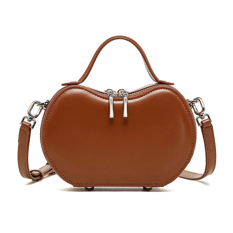 Women's Simple Luxury Brand Solid Color Burgundy Bag Designer Leather Handbag