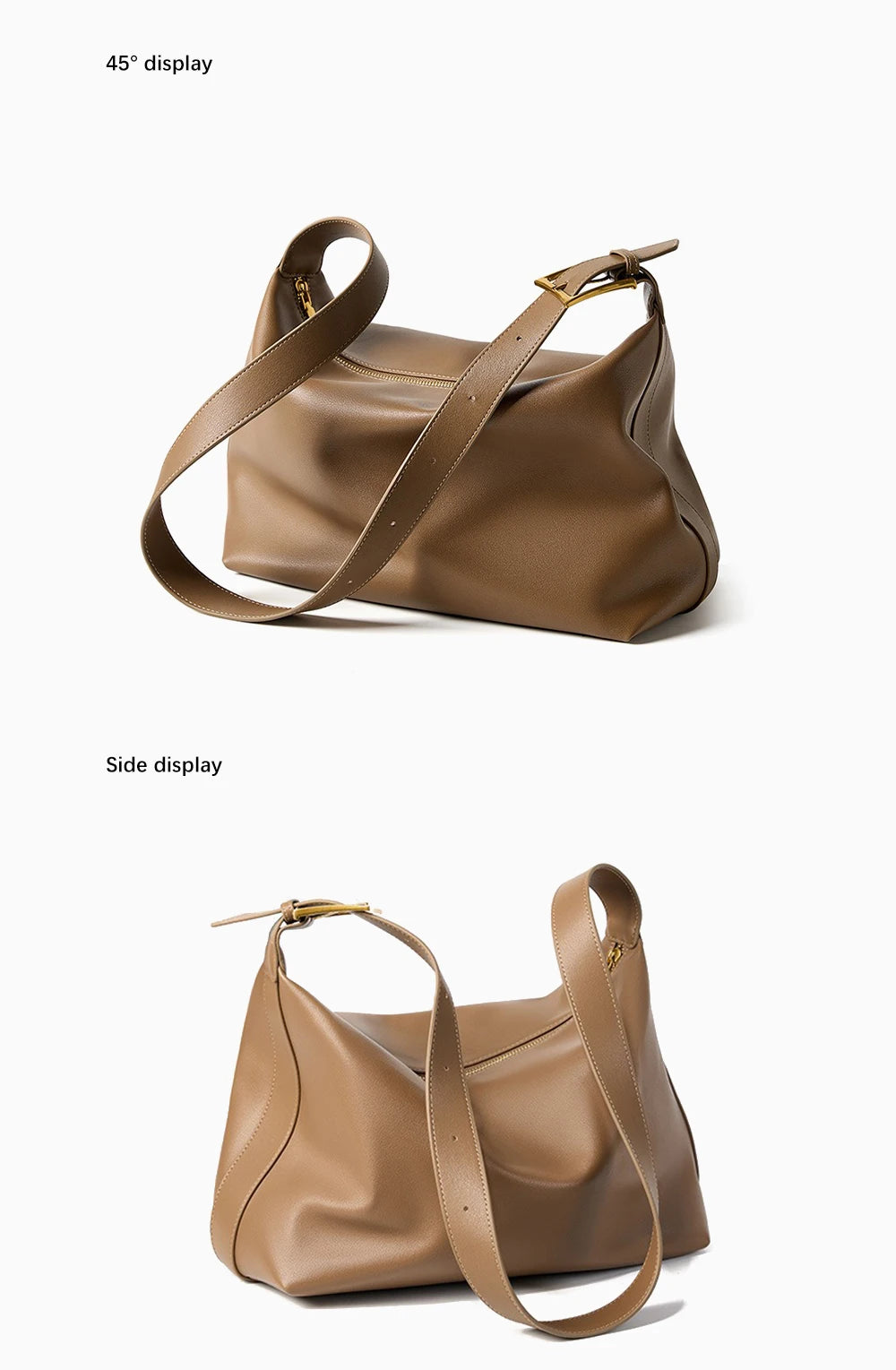 Women Large Black Messenger Bag Two Layer Leather Crossbody Designer Underarm Tote Handbag for Commuter
