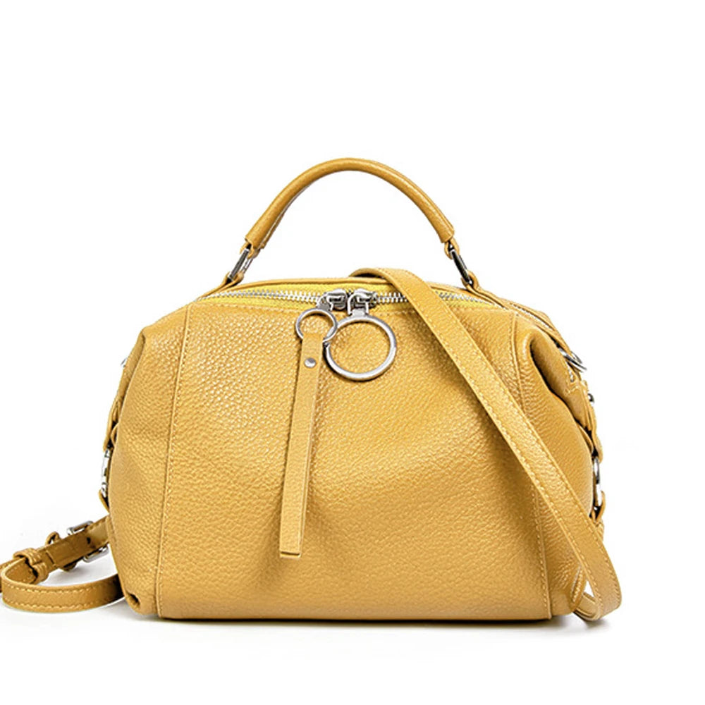 Women's Handbag Genuine Leather Cowhide Cross Body Bags Ladies Shoulder Top Handle Satchel