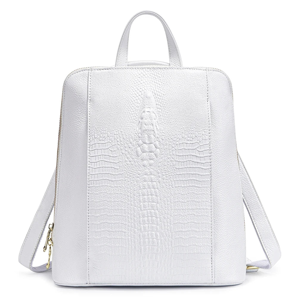 Women's Crocodile Leather Backpack 100% Genuine Natural
