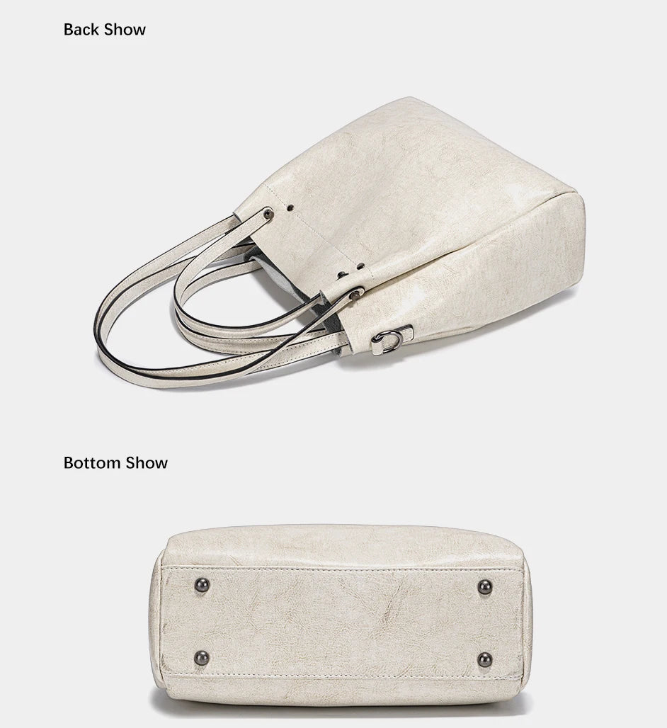 Fashion Large Capacity Women's Handbag 100% Genuine Leather