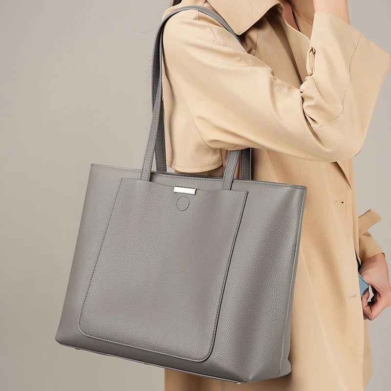 Genuine Leather Women's Tote Handbag Large Shoulder Bag