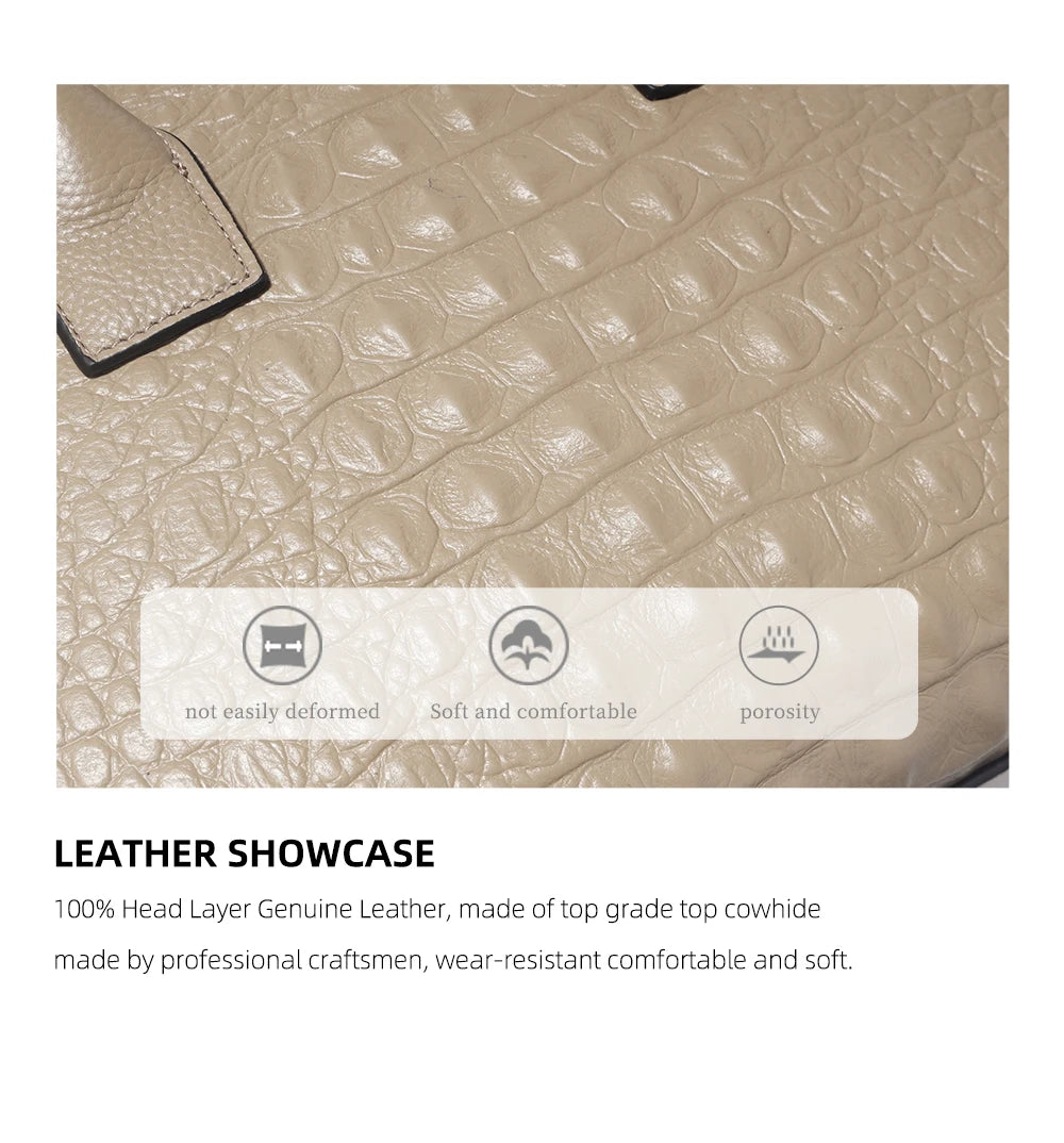 Large Tote Handbag for Women Genuine Leather Cowhide Shoulder Bag with Top Handle Trendy Fashion