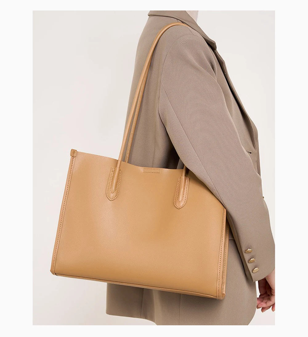 New Women OL Handbag Genuine Leather Ladies Shoulder Purse Big Tote Bag