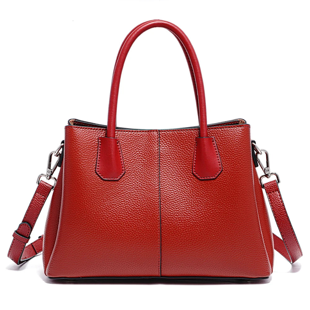 Women's Genuine Leather Top-Handle Bag Noble White Luxury Crossbody