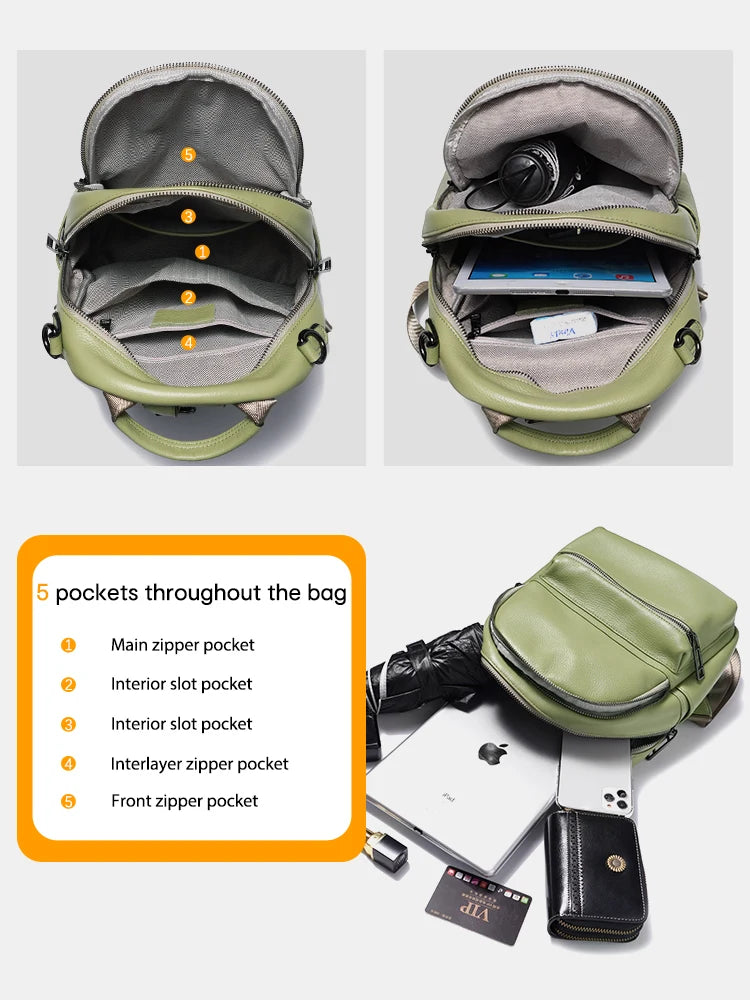 Women Leather Backpack Knapsack Backpacks Satchel ShoulderLarge Capacity