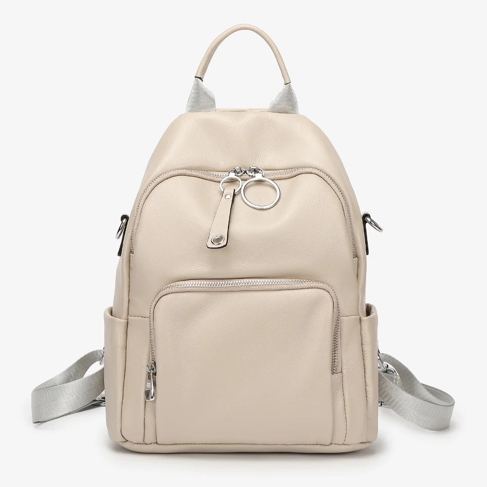 Leather Backpack For Women Anti Theft Satchel
