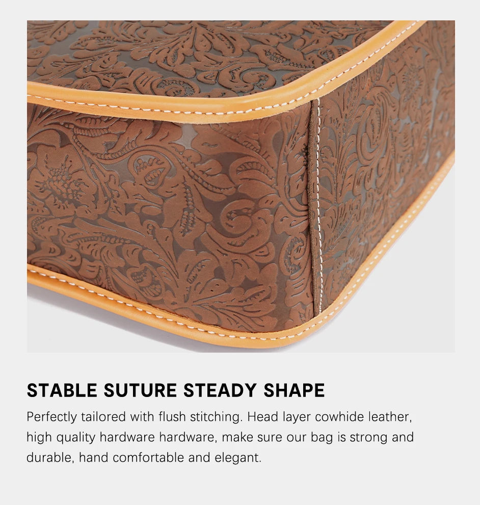 Women Shoulder Bag Genuine Leather High Quality Designer Embossing Bag Crossbody