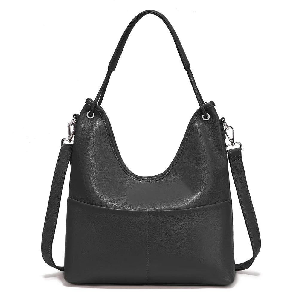 Genuine Leather Women's Handbag Luxury Hobo Bag Large Capacity