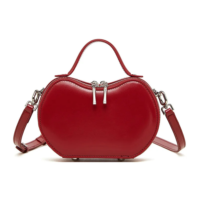 Women's Simple Luxury Brand Solid Color Burgundy Bag Designer Leather Handbag