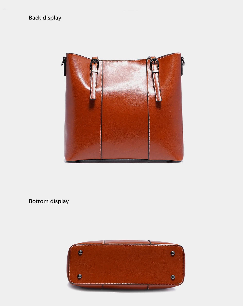 New Women's Genuine Leather Tote Lady Luxury Designer Cowhide Shoulder Bag Large