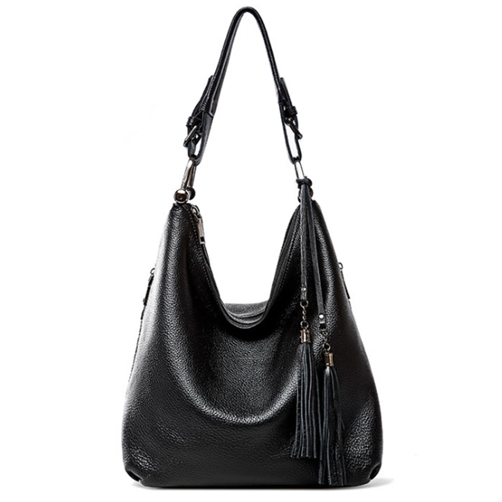 Fashion Women Shoulder Bag 100% Genuine Leather Daily Casual Shopping Hobos Classic