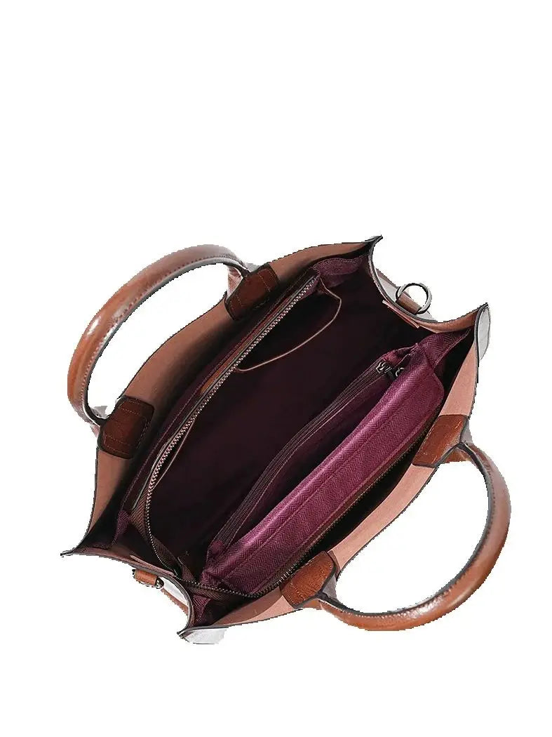 Shoulder Bag Large Capacity Leather Shopper Handbag New Oil Wax Retro Satchels Crossbody