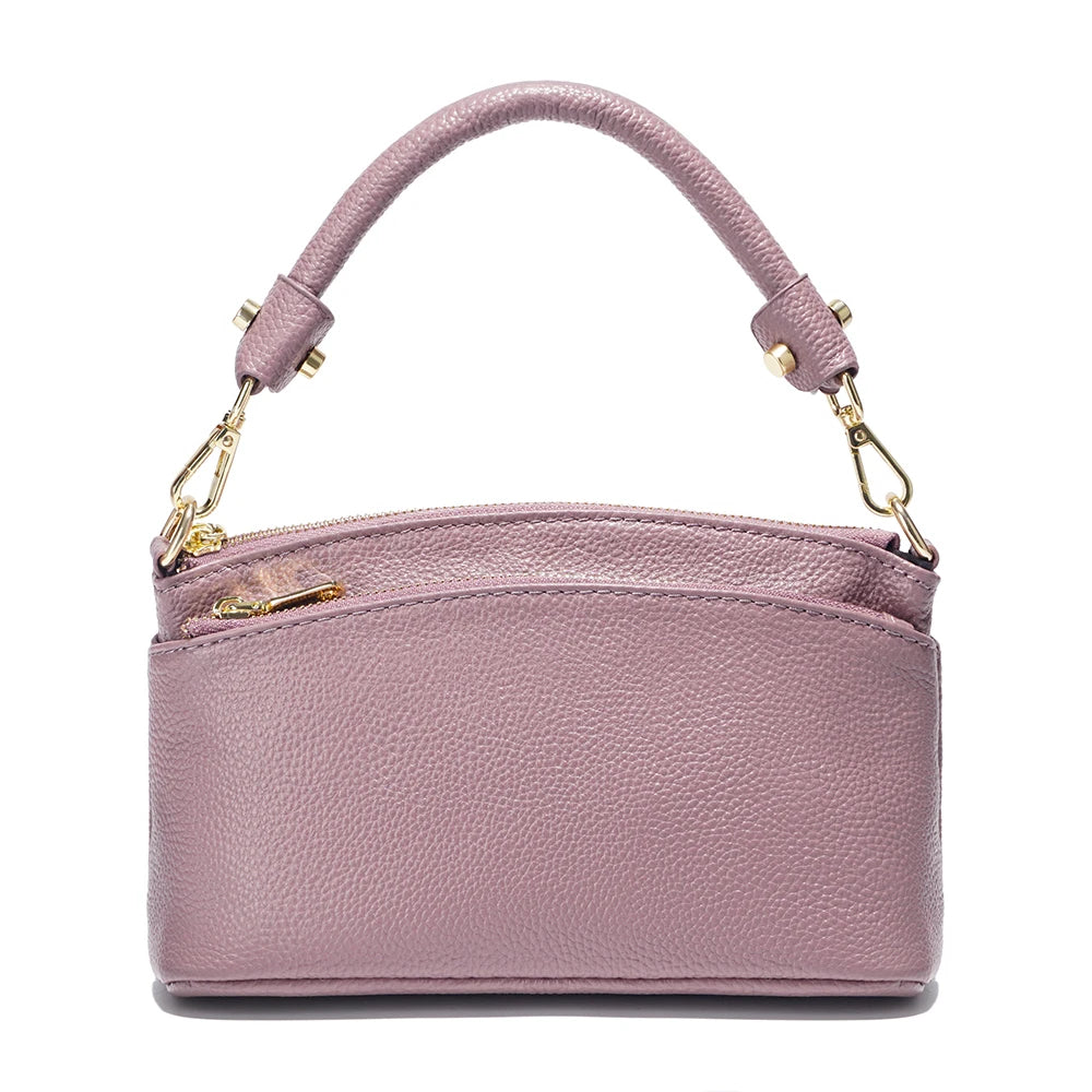 Women  Bag Soft Genuine Leather Zipper Cowhide Leather Shoulder Bag Ladies Crossbody