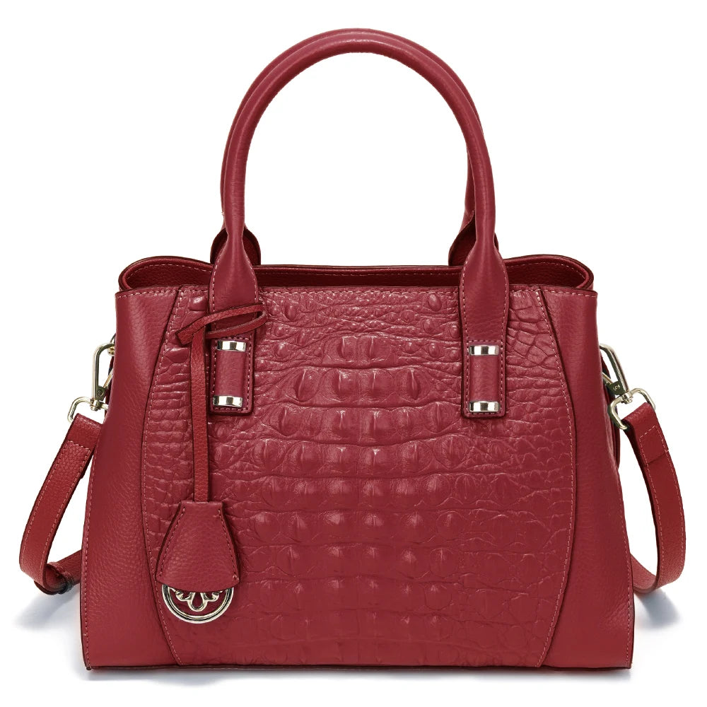 Fashion Women Alligator Handbags Genuine Leather Top-handle Bag Luxury Designer