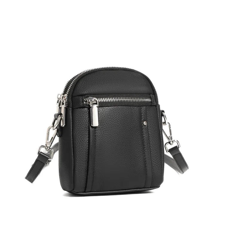 100% Genuine Leather Fashion Women Crossbody Bag Practical Phone Purse Small