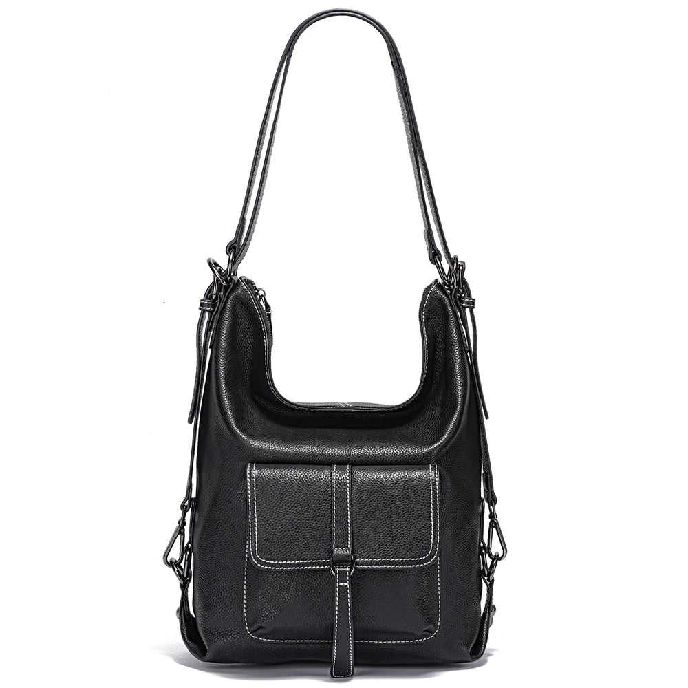 Stylish Women Shoulder Bag 100% Genuine Leather Large Capacity Handbag Multifunction